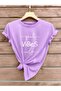 Women's Lilac Good Vibes Only Printed Oversize T-shirt