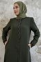 Spiral Stone Detailed Honeycomb Ferace - Khaki - 2