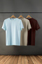 Koyu Kahverengi-Taş-Açık Mavi Slim/Dar Kesim Bisiklet Yaka %100 Pamuklu 3'lü T-Shirt TMNSS19BO0007