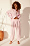 Pink 100% Linen High-Waist Barrel Pants TWOSS24JE00243