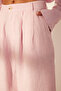 Pink 100% Linen High-Waist Barrel Pants TWOSS24JE00243 - 5
