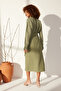 Green 100% Linen Tied Midi Skirt TWOSS24ET00150 - 4