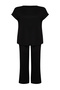 Siyah T-shirt-Pantolon Örme Mevsimlik Alt-Üst Takım TBBSS24CP00003 - 7