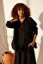 Siyah %100 Keten Oversize Gömlek TWOSS23GO00443