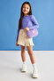 Lilly Girl's Crew Neck Long Sleeve Purple Blouse - 5