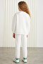 Gıgı-grm24049 75% Cotton 25% Polyester Girl's Embroidered Sweat Jogger Set Ecru Top-Bottom Set - 6