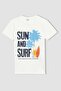 Boy's 2-Piece Set Printed Short Sleeve T-Shirt Swim Shorts Z6243A623Hs - 4