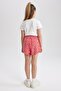 Girl's Flower Patterned Viscose Shorts T3846a623hs - 5
