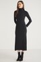 Katja Women's Completely Wrap-Around Slim Fit Slim Fit Stand Collar Midi Length Black Dress - 5
