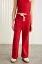 LUCIELLE-GRM24034 75% cotton 25% polyester gartered thread with ornamental label girl's flare pantalon Gray - 2