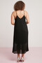 Opelia Women's Pleated Chiffon Sleeveless Thin Strap Black Plus Size Dress - 6
