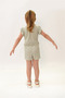 Girl's Ruffle Detailed, Colorful Striped Jumpsuit with Snap Fasteners - 3