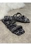Daily Women's White Leopard Slippers Single Band Rhinestone Low Heel Blunt Toe Comfortable Sole Lightweight 09 - 4