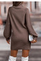 Linksli Jacquard Knitted Half Turtleneck Knitwear Dress - 3