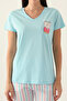New Season Cotton Short Sleeve Women's Pajamas Set V07 - 4