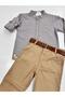 boy / long sleeve crew neck / shirt trousers / men's suit with belt - 3