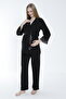 Front Tie-Detail Lace Detailed Maternity and Postpartum Pajama Set - 3