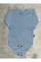 Unisex Baby Blue Perforated Pattern Anti-Sweat Long Sleeve Cotton Bodysuit - 2
