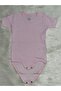 Baby Girl Pink Perforated Pattern Anti-Sweat Short Sleeve Bodysuit - 2