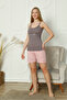 Mr 4404 Cotton Strappy Shorts Suit Pajama Set - 2