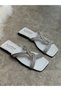 Daily White Women's Slippers Cross Stoned Blunt Toe Low Heel Comfortable Sole Lightweight Summer 22 - 2