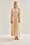 Women's Stone Modest Belted Long Hijab Dress 60151022 - 2