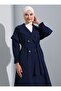 Vest with Detachable Sleeves Trench Coat - Navy Blue - Benin - 4