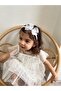 Children's White Color Organza Bow Crown - 2