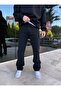 Men's Plain Black Baggy Jeans
