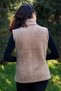 Women's Mink Milk Brown Stand Collar Thick Plush Zippered Vest 24KYLKK215 - 6