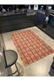 Woven Area Rug 4168 with Flowing Cube Motif in Red Colors - 3