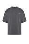 Antrasit Oversize %100 Pamuklu Bisiklet Yaka Minimal Yazı Baskılı T-Shirt TMNSS23TS00084 - 7