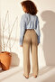 Vizon %100 Keten Yüksek Bel Wide Leg Pantolon TWOSS24JE00246 - 6