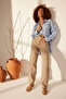 Vizon %100 Keten Yüksek Bel Wide Leg Pantolon TWOSS24JE00246 - 3