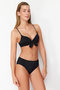 Siyah Drapeli Hipster Normal Bel Bikini Altı TBESS24BA00139 - 5