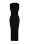 Black Draped Knitted Stylish Evening Dress TPRSS24EL00161 - 8