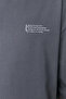 Antrasit Oversize %100 Pamuklu Bisiklet Yaka Minimal Yazı Baskılı T-Shirt TMNSS23TS00084 - 6