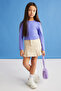 Lilly Girl's Crew Neck Long Sleeve Purple Blouse - 4