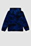 Boy's Hooded Patterned Fleece Pocket Fleece Sweatshirt Y1662a622wn - 8