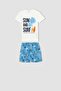 Boy's 2-Piece Set Printed Short Sleeve T-Shirt Swim Shorts Z6243A623Hs - 3