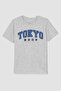 Boy's Crew Neck Printed Short Sleeve T-Shirt Z9320a623hs - 5