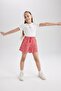 Girl's Flower Patterned Viscose Shorts T3846a623hs - 2