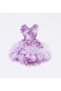 2-6 Years Old Girl's White-Lilac Printed Blouse - 3