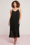 Opelia Women's Pleated Chiffon Sleeveless Thin Strap Black Plus Size Dress - 5