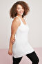 Veronica Women's Cotton Body Completely Fitting Thick Strap Round Neck White Large Size Body - 3