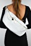 VENTA White Knitted Women's Large Waist Bag - 4