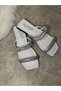 Daily Women's White Slippers Single Band Rhinestone Low Heel Blunt Toe Comfortable Sole Lightweight 09 - 5