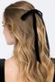 Women's Elegant Velvet Hair Clip Automatic Barrette Hair Accessory Black - 3