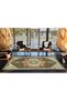 Khaki Green Beige Themed Traditional Motif Patterned Vintage Decorative Carpet 3947 - 4