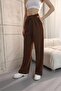 Palazzo Trousers with Velcro Waist and Clamp Stitching Pockets - 7